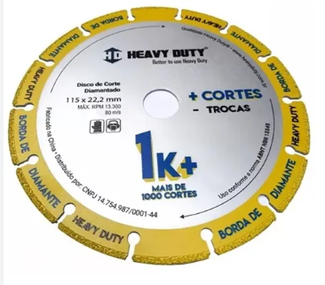 Disco de Corte Diamantado 1K+ 122997 - Heavy Duty